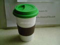 thermal porcelain mug with silicone lid,eco friendly 3