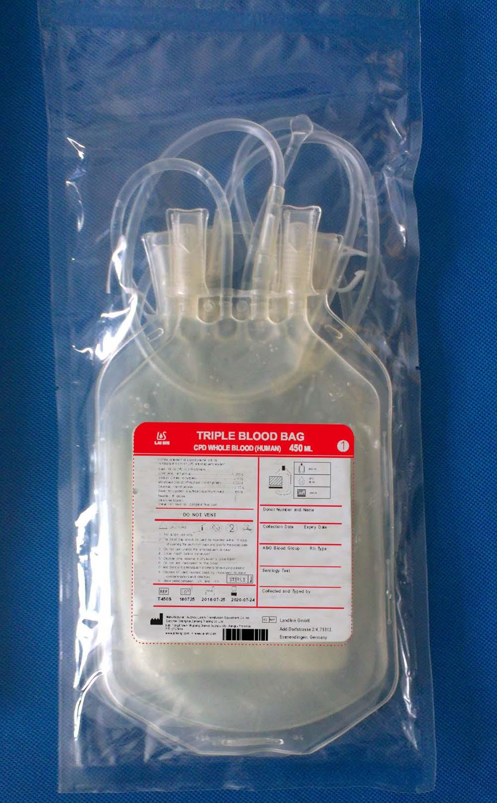 Triple blood bag  with CPDA1 or SAG-M 2