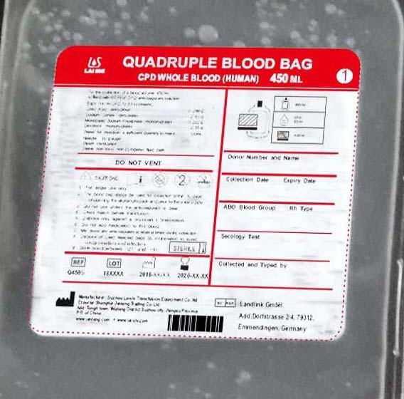 Quadruple blood bag  3