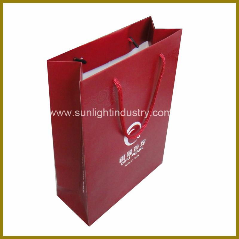 jewelry paper gift bag with ribbon handle 5