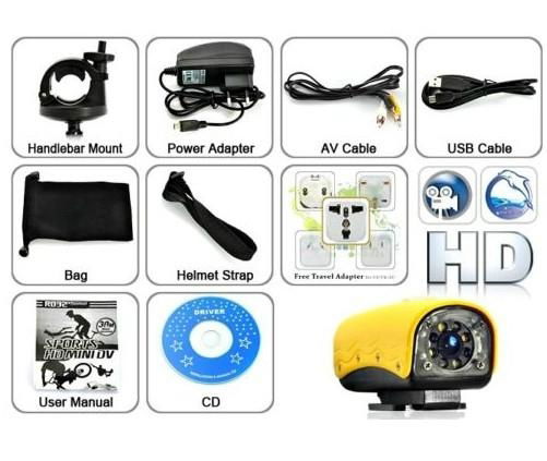 Brand new 720P hd sports bike camera waterproof helmet  5