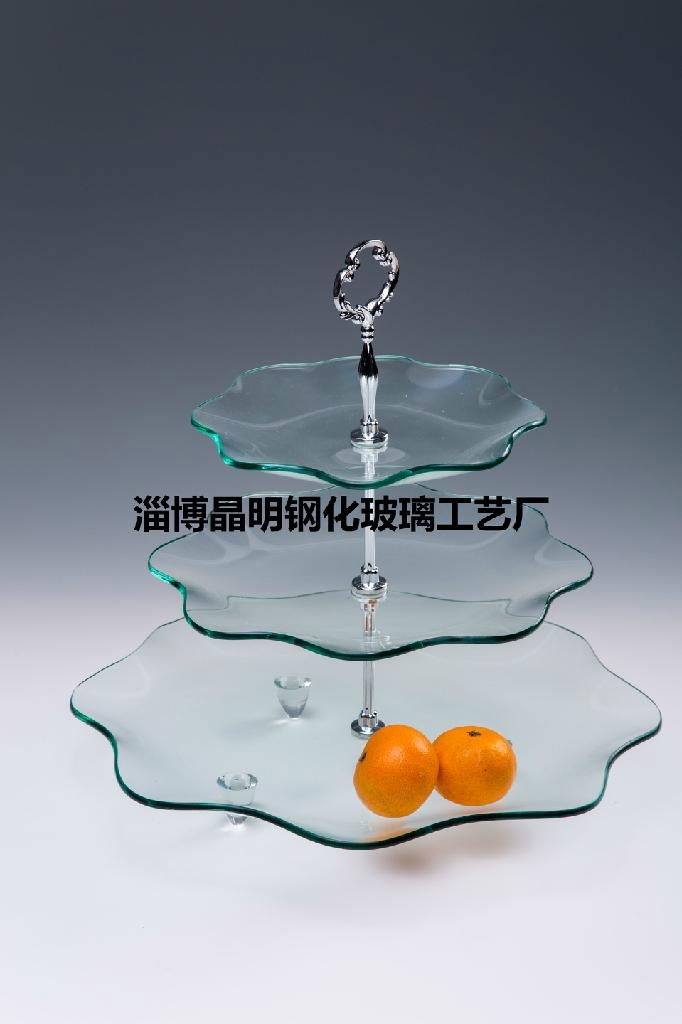 多層鋼化玻璃果盤