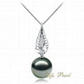 Hotsale 14K White Gold Tahitian Pearl Pendant