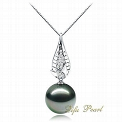 Hotsale 14K White Gold Tahitian Pearl Pendant