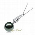 Hotsale 14K White Gold Tahitian Pearl Pendant 2