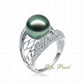 Wedding Ring: 18K Tahitian Pearl Ring 1