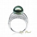 Wedding Ring: 18K Tahitian Pearl Ring 2