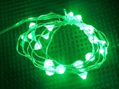 绿LED 银线灯串6V电池盒30灯10cm灯距 3