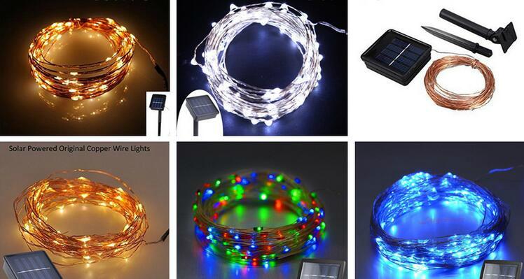 solar led copper string light DC12V waterproof silver string light 5