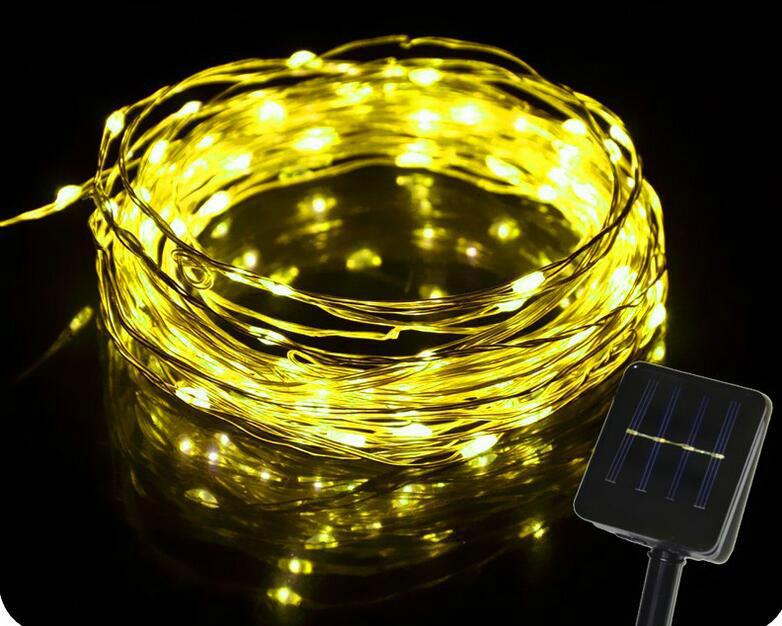 solar led copper string light DC12V waterproof silver string light 4