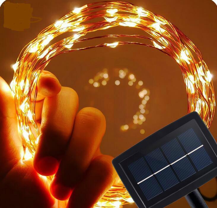 solar led copper string light DC12V waterproof silver string light