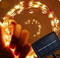 solar led copper string light DC12V waterproof silver string light