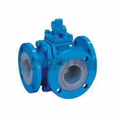 PTFE PFA FEP TEFLON ETFE LINED BALL VALVE