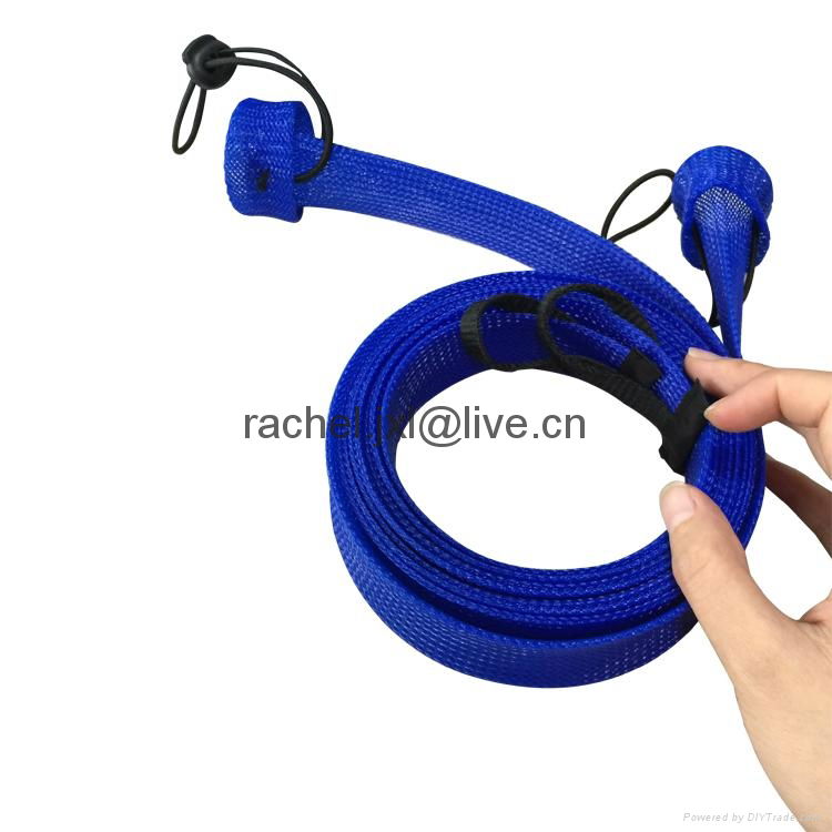 PET braided expandable sleeve for fishing rod covers