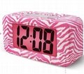  Leopard case digital square alarm table clock with silicone case 3