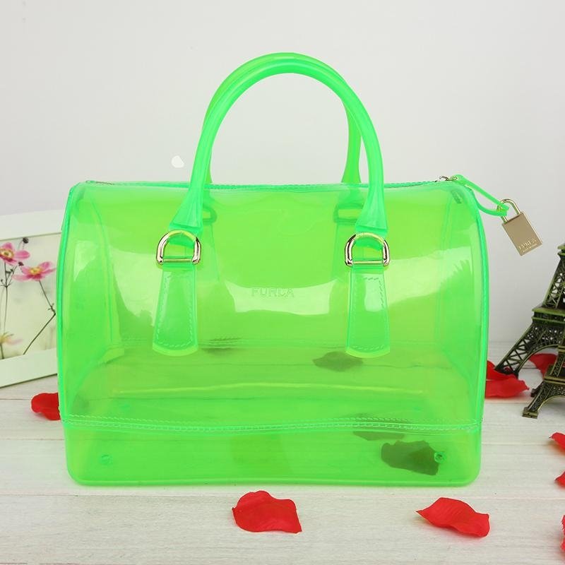 hot sale lady Macaron Color Jelly Handbag
