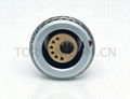 Fixed socket 2B, fluidic + low power contact solder type