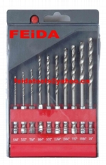 10pcs hex shank hss drills