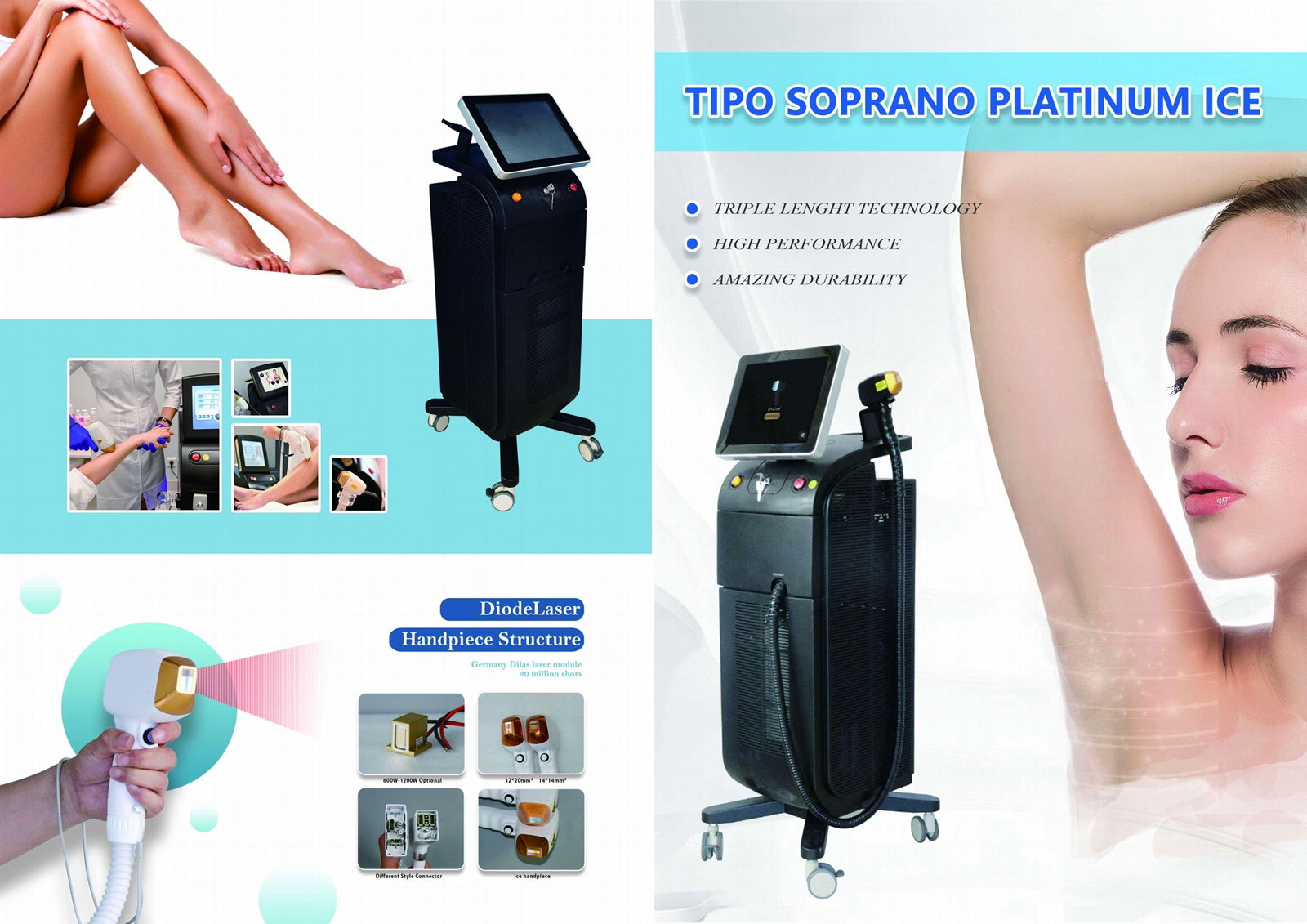 755 808 1064 Alma soprano titanium 808nm laser diode hair removal machine 5