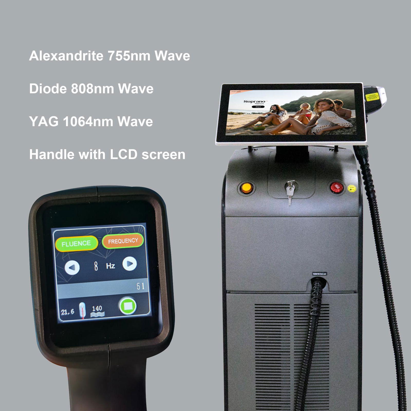 Alma Triple wavelength 808nm diode laser Soprano titanium hair removal machine 4