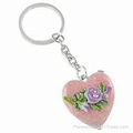 Sell pink heart shaped metal keychain