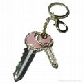 Sell pink color metal keychain