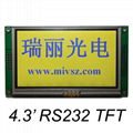 4.3" Active TFT Module with 480 x 272 Pixels Resolution and RS232 interface  1