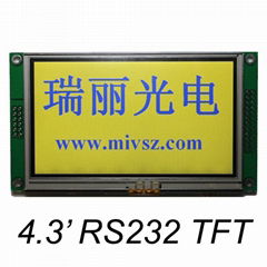 4.3" Active TFT Module with 480 x 272 Pixels Resolution and RS232 interface