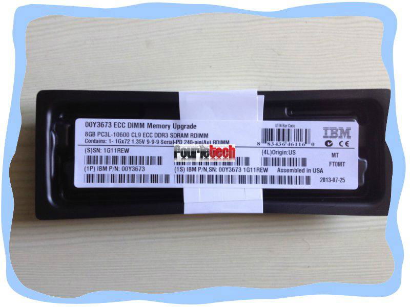 00D4985 00D4984 8GB PC3L-10600 DDR3 ECC 1333MHZ VLP Rdimm 2RX8 1.35V CL9  3