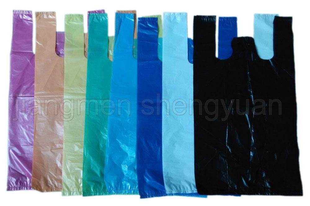 HDPE Plain Plastic T-Shirt Retail grocery bag