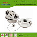 4pcs stainless steel basin set with tray and colander and cover