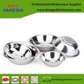 4pcs stainless steel basin set with tray and colander and cover