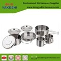 best selling OEM 10pcs stainless steel cookware set and cooking pot set