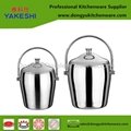 color sprayed stainless steel ice bucket with handle