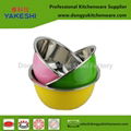 4pcs colorful mixing bowl with grater set and colander