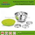 4pcs colorful mixing bowl with grater set and colander