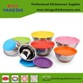 4pcs colorful mixing bowl with grater set and colander