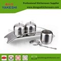 3 pcs stainless steel canisters tea coffee candy condiment