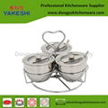 3 pcs stainless steel canisters tea coffee candy condiment