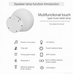 Newest Design Wireless Audio LED Lamp Bluetooth Speaker with LED bed Lamp