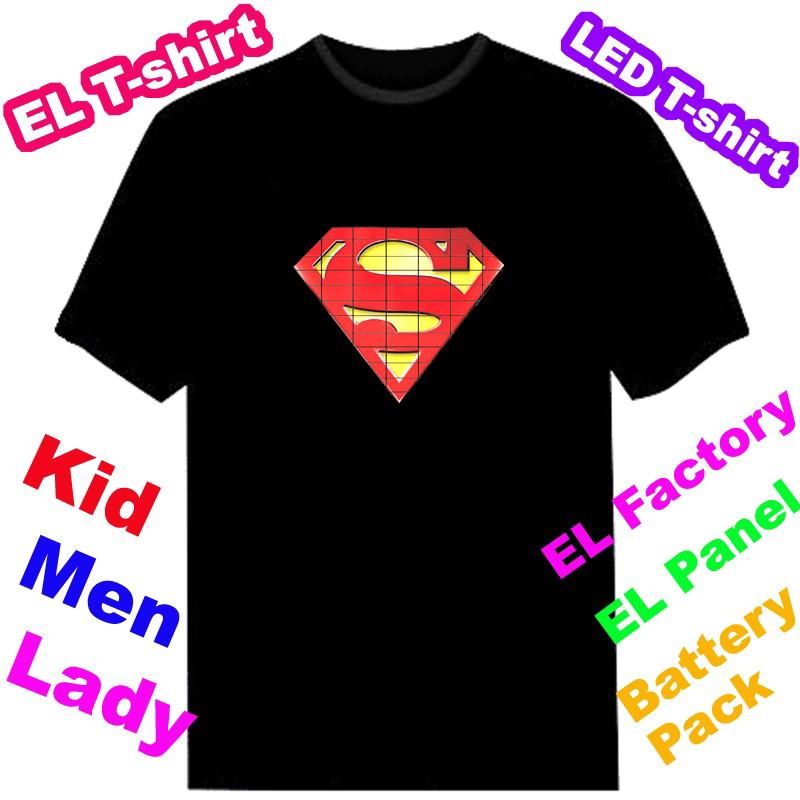 Led T-shirt EL T-qualiser T-shirt Light t-shirt EF228