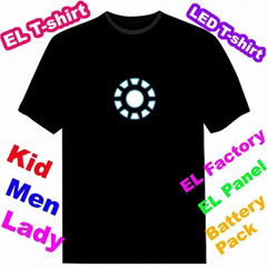 Flashing Iron Man 1 T-shirt Electroluminescent Panel T-shirt EF229