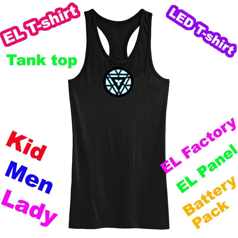 EL Flashing Iron Man Tank Top Flash Clothes Entertainment T-shirt EF236