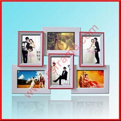 Wholesale online fashion wedding  white red edge collage photo frame (6 opening)