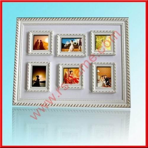 Sell fashion wedding wooden&resin white photo frames collage 