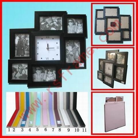Black collage photo frame with clock maker wholesales online  2