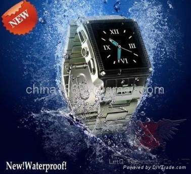 Waterproof Watch Mobile Phone W818 Watchphone Quad-Band Cell Phone Stainless Ste