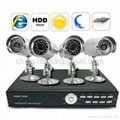 4 Channel Remote Control DVR Systems with 4 Waterproof 1/4 CCD Cameras