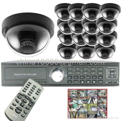 H.264 Network 16 Channel DVR System with 16 Surveillance Cameras