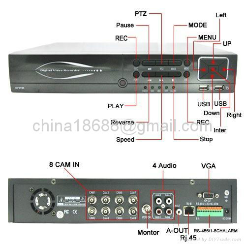 500G HDD 8-Channel High-def DVR System + 8 Black Surveillance Cameras 4